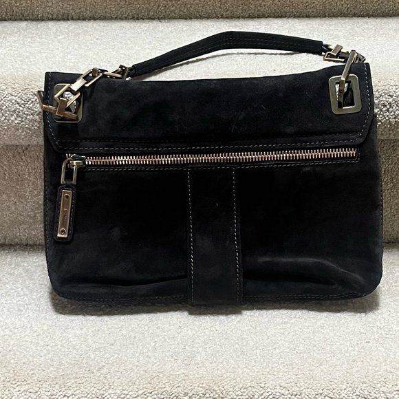 Roger Vivier Metro Shoulder Bag in brown suede - Picture 2 of 8